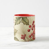  Poinsettia en bessen Patroon Kerstmis Mok (Midden)