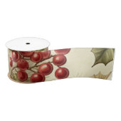  Poinsettia en bessen Patroon Kerstmis Satijnen Lint (Spoel)