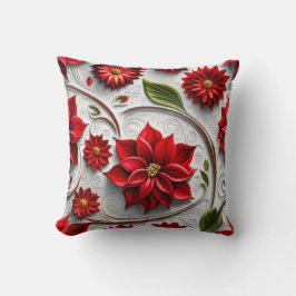 Poinsettia en bladeren kussen