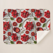 Poinsettia en bladeren sherpa deken (Voorkant (horizontaal))