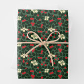 Poinsettia en bloemen inpakpapier vel (In situ)