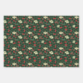 Poinsettia en bloemen inpakpapier vel (Voorkant)