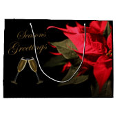Poinsettia en Champagne Elegant Personalized Groot Cadeauzakje (Achterkant)