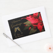 Poinsettia en Champagne Elegant Personalized Rechthoekige Sticker (Envelop)
