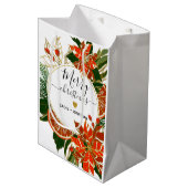 Poinsettia en Citrus Gold-kerst Medium Cadeauzakje (Voorkant Gekanteld)