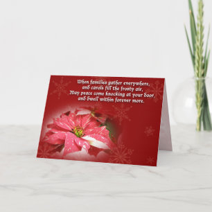 Poinsettia en de Kerstkaart van het Gedicht Feestdagen Kaart