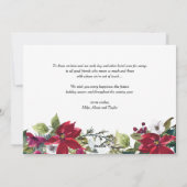 Poinsettia en dennenbladeren vrolijk kerstfoto feestdagenkaart (Achterkant)