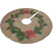 Poinsettia en dennenboomrok kerstboom rok (Gekanteld)