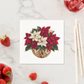 Poinsettia en Disco Ball Paper Bord Servet (Insitu)