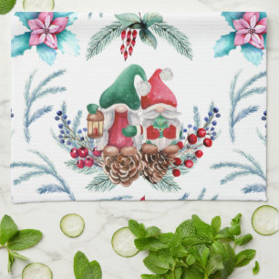Poinsettia en Gnomen Theedoek