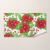 Poinsettia en holbessen waterverf kerst bad handdoek (Handdoek)