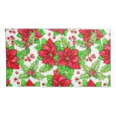 Poinsettia en holbessen waterverf kerst kussensloop (Achterkant-Rechts)