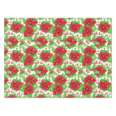 Poinsettia en holbessen waterverf kerst tafelkleed (Voorkant (Horizontaal))