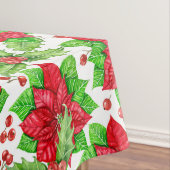 Poinsettia en holbessen waterverf kerst tafelkleed (Voorbeeld)