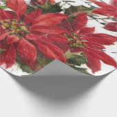 Poinsettia en holly cadeaupapier (Hoek)