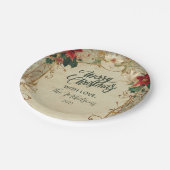 Poinsettia en Holly Christmas Papieren Bordje (Gekanteld)