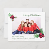 Poinsettia en Holly Greenery Photo Holiday (Voorkant)