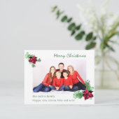 Poinsettia en Holly Greenery Photo Holiday (Staand voorkant)