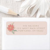 Poinsettia en Holly sprays Etiket (Insitu)