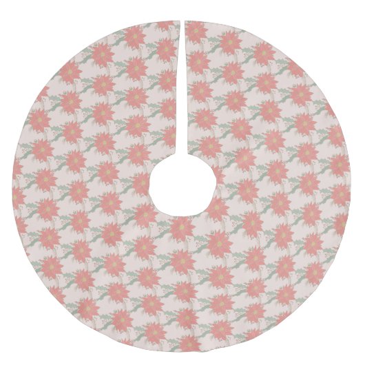 Poinsettia en Holly sprays Kerstboom Rok (Voorkant)