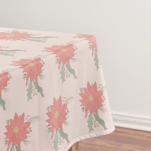 Poinsettia en Holly sprays Tafelkleed (Voorbeeld)