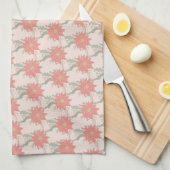 Poinsettia en Holly sprays Theedoek (Quarter Fold)