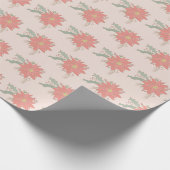 Poinsettia en Holly sprays vakantie Cadeaupapier (Hoek)