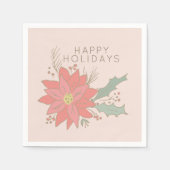 Poinsettia en Holly sprays vakantie Servet (Voorkant)