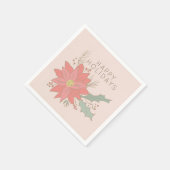 Poinsettia en Holly sprays vakantie Servet (Hoek)