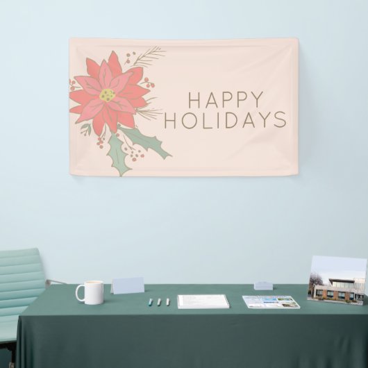 Poinsettia en Holly sprays vakantie Spandoek (Beurs)