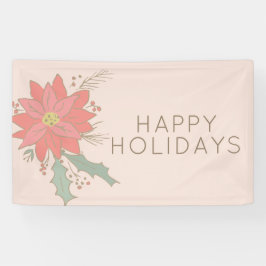 Poinsettia en Holly sprays vakantie Spandoek