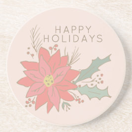 Poinsettia en Holly sprays vakantie Zandsteen Onderzetter