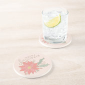 Poinsettia en Holly sprays vakantie Zandsteen Onderzetter (Zijkant)