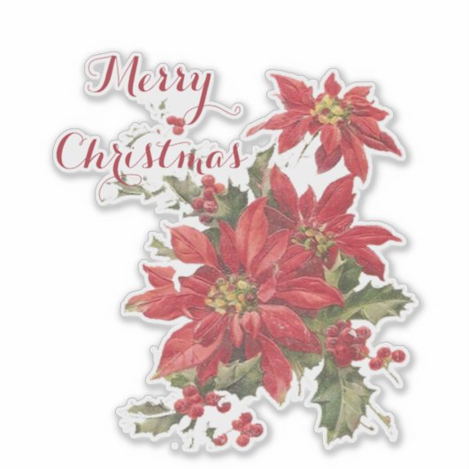 Poinsettia en holly sticker (Voorkant)