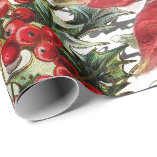 Poinsettia en hulst cadeaupapier (Rol Hoek)