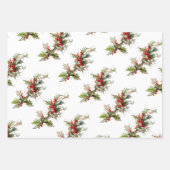 Poinsettia en hulst inpakpapier vel (Voorkant 3)