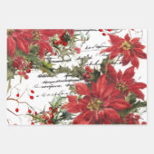 Poinsettia en hulst inpakpapier vel (Voorkant)