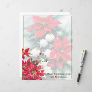 Poinsettia en hulst swag Kerstmis