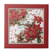 Poinsettia en hulst tegeltje (Voorkant)
