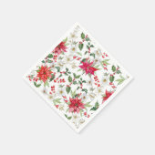 Poinsettia en Paperwhite Kerstmis Pattern Servet (Hoek)