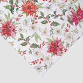 Poinsettia en Paperwhite Kerstmis Pattern Tissuepapier (Detail)