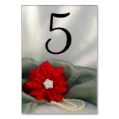 Poinsettia en parelbruinetabelnummers kaart (Voorkant)
