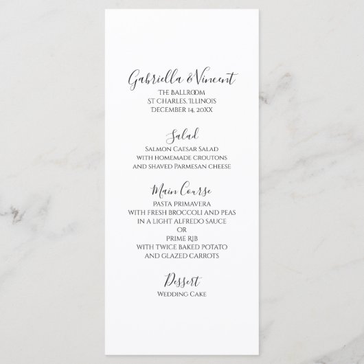 Poinsettia en Parells over het menu van het groene (Achterkant)