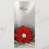 Poinsettia en Parells over het menu van het groene (Voorkant)