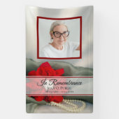 Poinsettia en Parels Viering van het leven begrafe Spandoek (Verticaal)