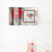 Poinsettia en Parels Viering van het leven begrafe Spandoek (Insitu)