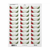 Poinsettia en pijnbomen etiket (Full Sheet)