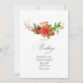 Poinsettia en Pine Christmas Wedding Charm Kaart (Voorkant)