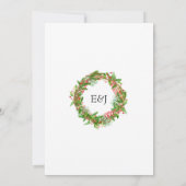 Poinsettia en Pine Christmas Wedding Charm Kaart (Achterkant)