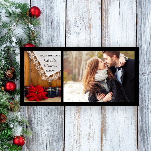 Poinsettia en Pset Winter Wedding Save the Date